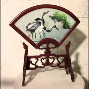 Chinese double sided silk screen embroidery wooden
